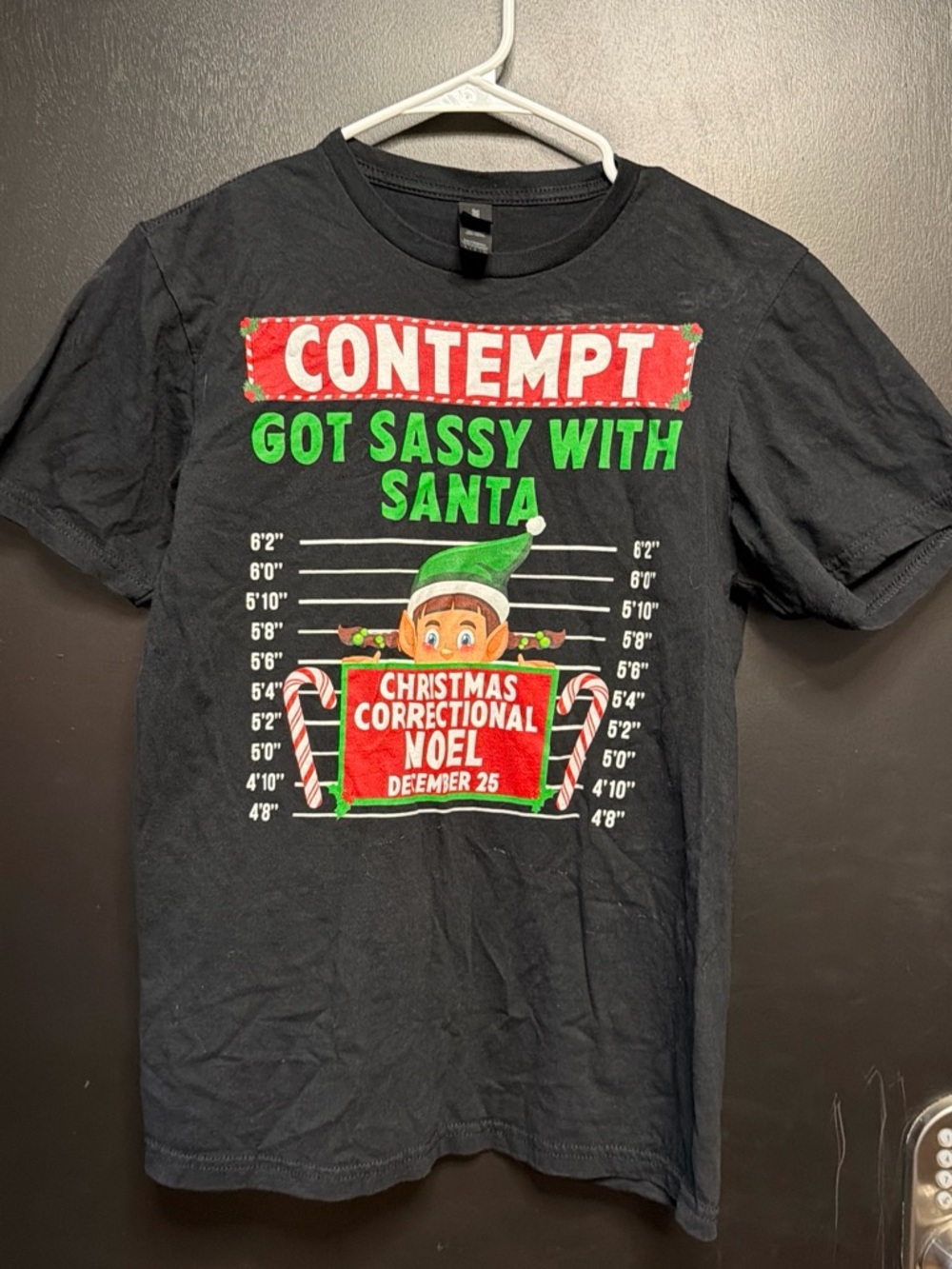 Gildan Black 'Contempt Got Sassy With Santa' Graphic Tee
